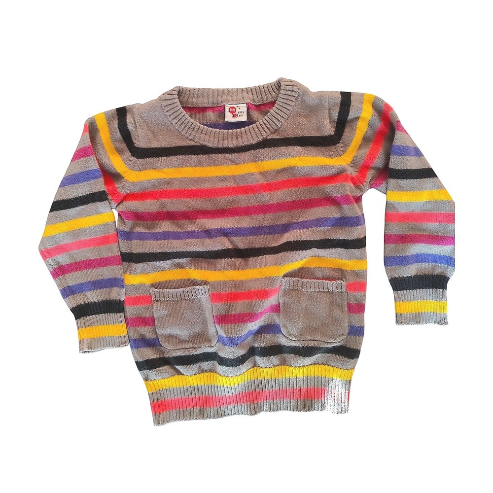 Baby Didi 24 mths baby tunic unisex‎ multicolor striped long sleeve front pocket
